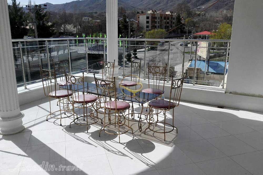 Balcony of Golestan-e-Ghamsar Hotel in Kashan| Alaedin Travel