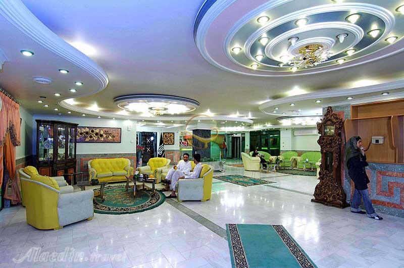 Lobby of three star Khane Sabz Hotel in Mashhad| Alaedin Travel