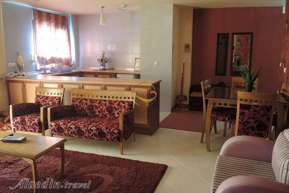 Living room of three star Ahuan Hotel in Ramsar| Alaedin Travel