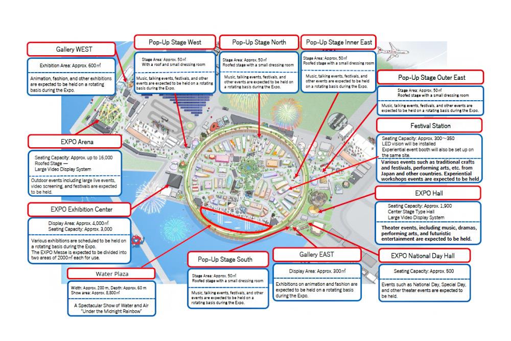 بخشهای مختلف نمایشگاه اکسپو ژاپن 2025 اوزاکا - Map EXPO2025 OSAKA,KANSAI,JAPAN 2025